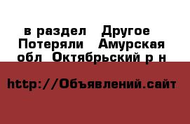  в раздел : Другое » Потеряли . Амурская обл.,Октябрьский р-н